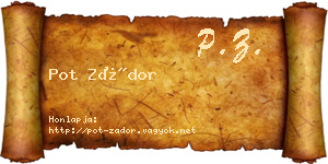 Pot Zádor névjegykártya